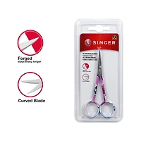 SINGER® 4'' Curved Tip Forged Embroidery Scissors with Printed Handles, 3ct.