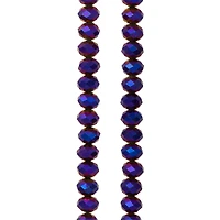 12 Pack: Amethyst Iridescent Glass Faceted Rondel Beads, 6mm by Bead Landing™
