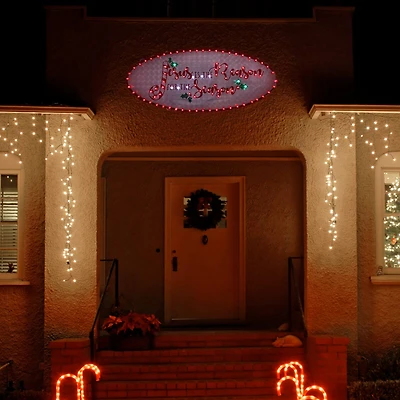 43" LED Holographic Merry Christmas Sign Outdoor Décor