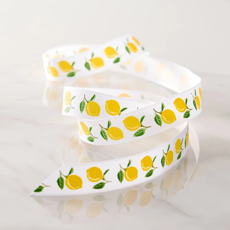 5/8" x 7yd. Lemon Ribbon by Celebrate It® Classic