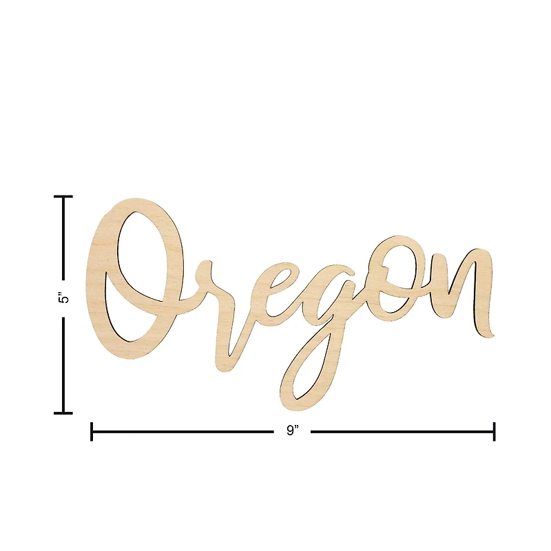 Leisure Arts® 9" Wood Oregon Word