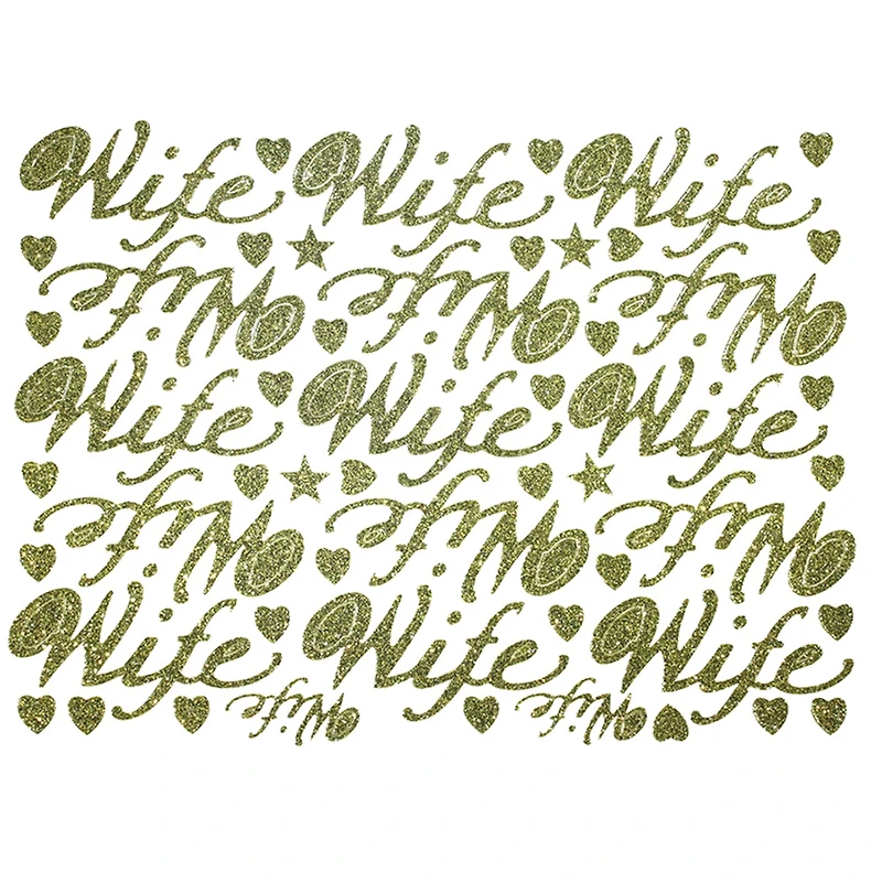 JAM Paper Wife Gold Script Floral Adhesive