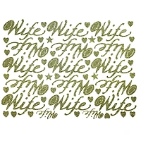 JAM Paper Wife Gold Script Floral Adhesive