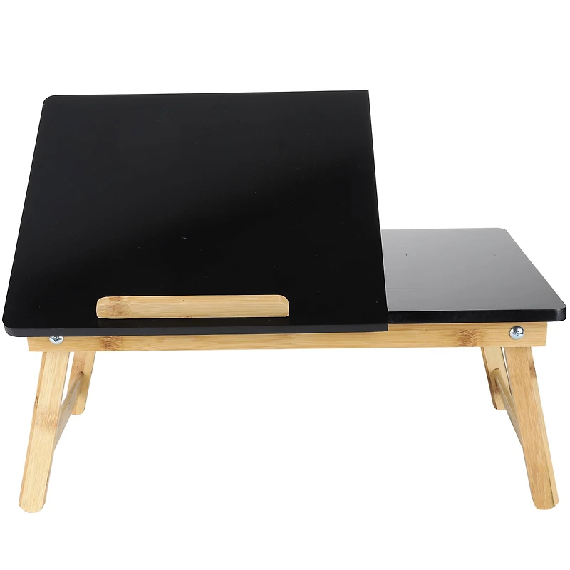 Mind Reader 21.2" Adjustable Bamboo Lap Desk Breakfast Table with Foldable Legs