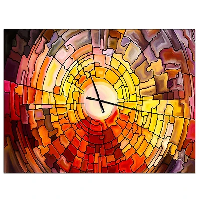 Designart 'Return Of Stained Glass Modern Rectangular Wall Clock