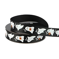 5/8" x 4yd. Black Ghosts Ribbon by Celebrate It® Halloween