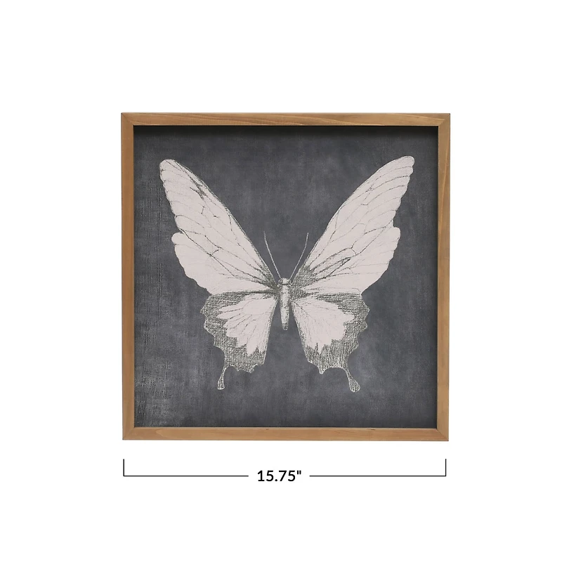 Hello Honey® Butterfly Square Wood Framed Wall Décor