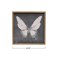 Hello Honey® Butterfly Square Wood Framed Wall Décor