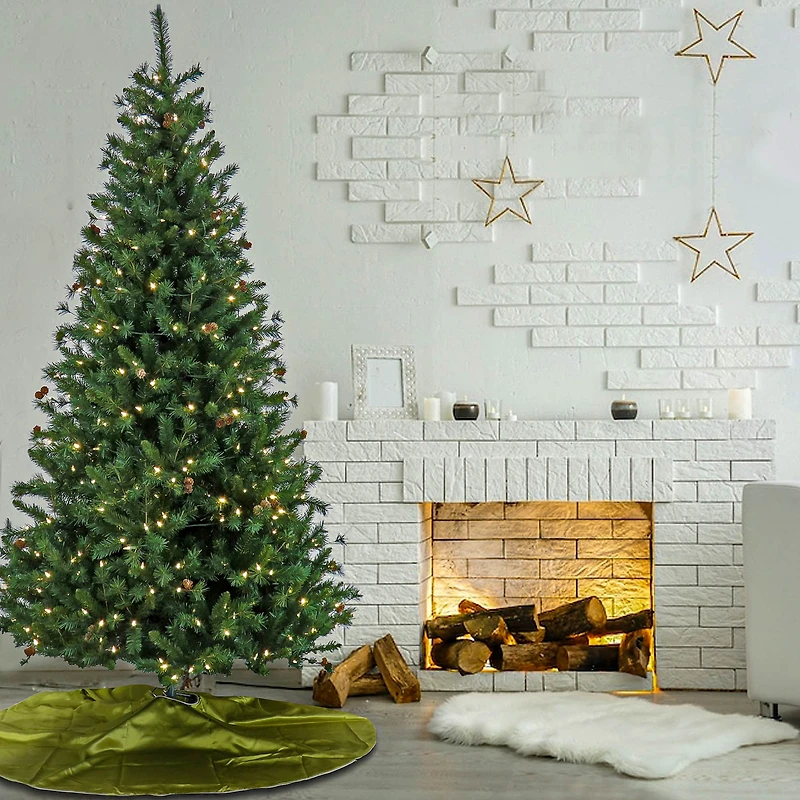 7.5ft. Pre-Lit Cedar Spruce Artificial Christmas Tree, Warm White LED Lights