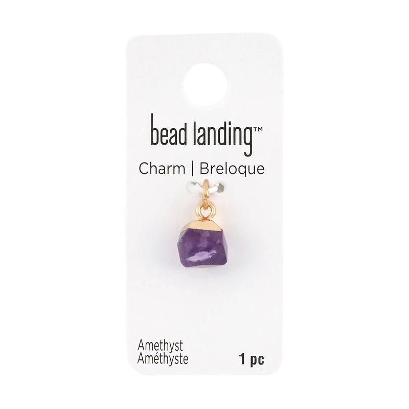 Natural Stone Faceted Ball Charm by Bead Landing