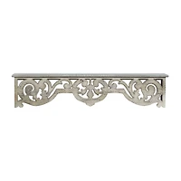 White Wood Farmhouse Wall Shelf, 10" x 48" x 8"