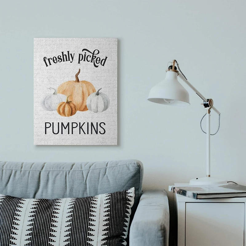 Stupell Industries Freshly Picked Pumpkins Canvas Wall Art
