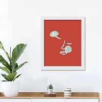 Hi Abstract Portrait White Framed Print