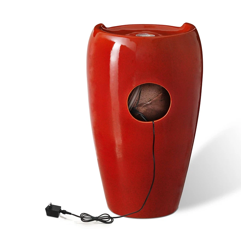 Glitzhome® 21" Red LED Ceramic Fountain