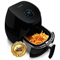MegaChef 3.5qt. Sleek Black Airfryer & Multicooker With 7 Pre-programmed Settings