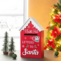 Glitzhome® 14" Christmas Wooden Mailbox Table Décor