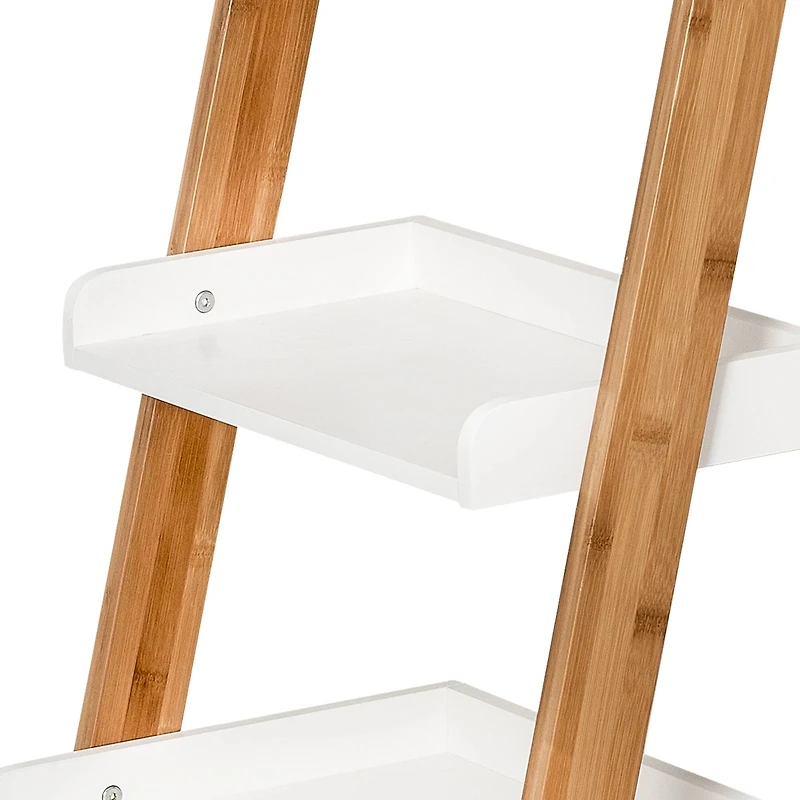 Honey Can Do White 3-Tier Leaning Ladder Shelf