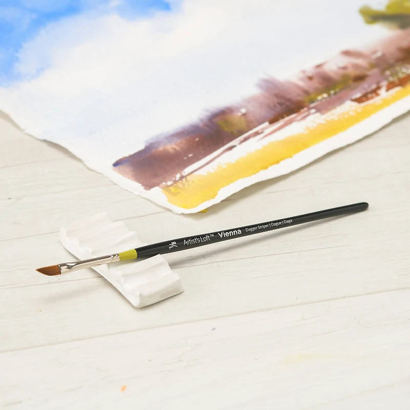 Golden Taklon Short Handle Dagger Striper Brush by Artist's Loft™ Vienna