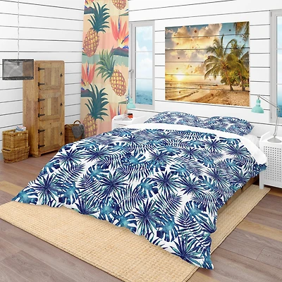 Designart 'Leaves and Brunches of Tropical Plants' Tropical Bedding Set