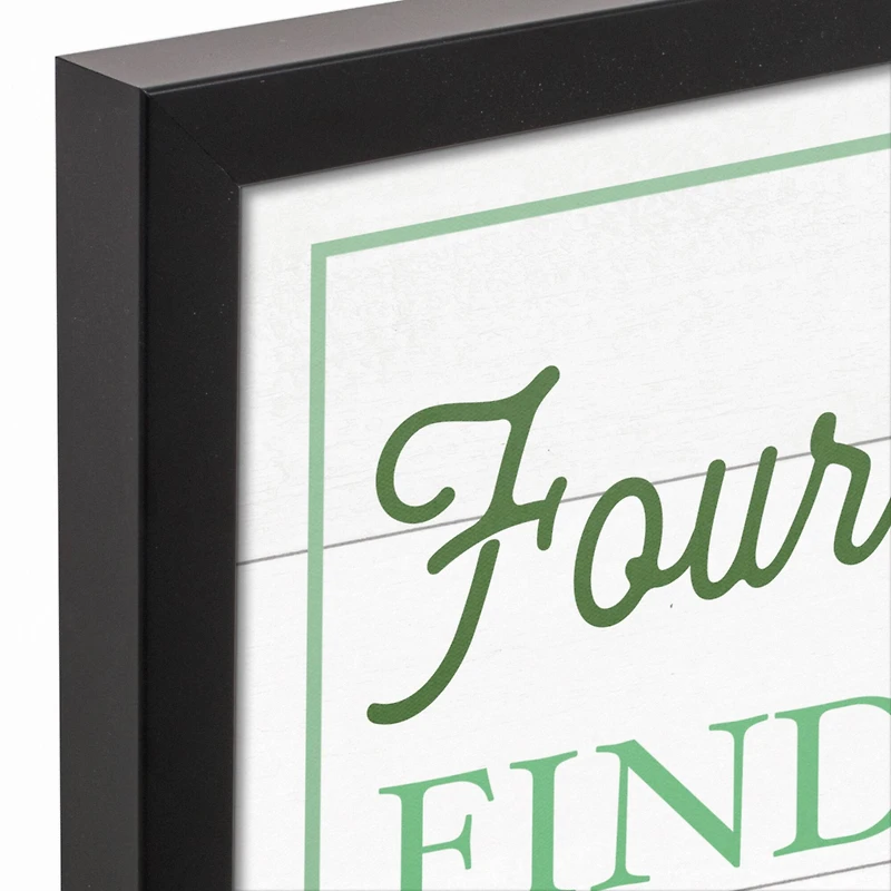 Four Leaf Clover Finders Black Framed Canvas