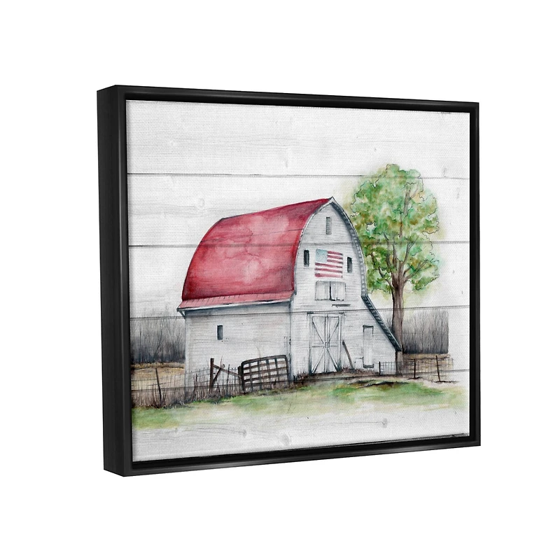 Stupell Industries Rustic Americana Barn Floater Framed Art