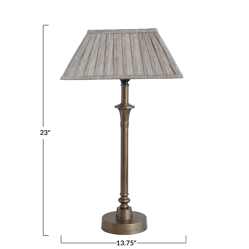 Hello Honey® 23" Brass & Gray Farmhouse Metal Table Lamp