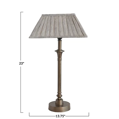 Hello Honey® 23" Brass & Gray Farmhouse Metal Table Lamp