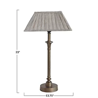 Hello Honey® 23" Brass & Gray Farmhouse Metal Table Lamp