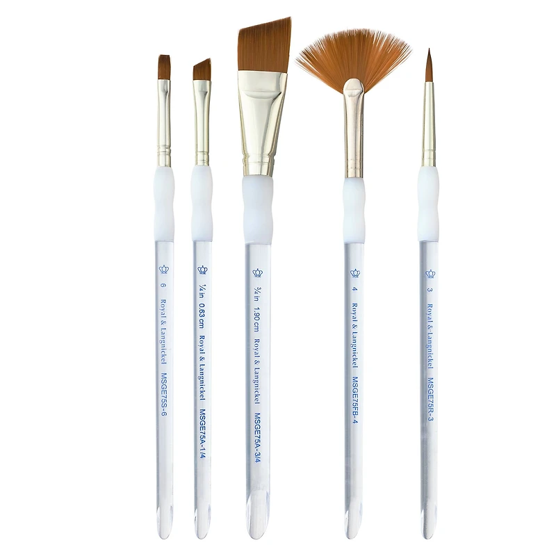 Soft-Grip® Synthetic Angular Variety 5 Piece Brush Set