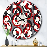 Designart 'Retro Circular Pattern Geometrical Mid-Century Modern Wall Clock