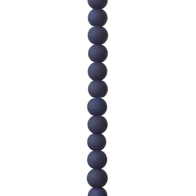 Blue Rubber Coated Glass Round Beads, 8mm by Bead Landing™