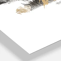 Designart 'Gold And Black Drift I Modern Multipanel Wall Clock