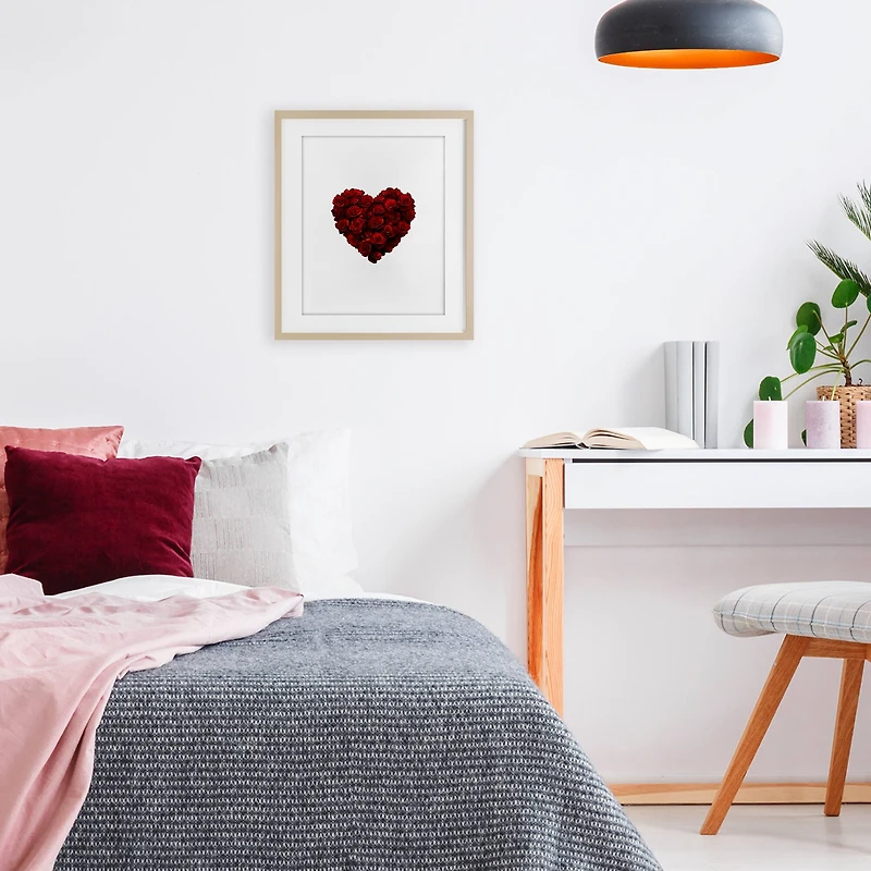 Stupell Industries Heart of Roses Bouquet Framed Print Under Glass Wall Art