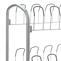 Organize It All 12 Pair Floor Shoe Rack With Shelf