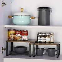 NEX™ 12" Rustic Brown & Black 3-Tier Kitchen Cabinet Organizer Set