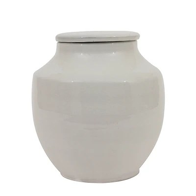 Hello Honey® 8.5'' White Terracotta Round Cachepot