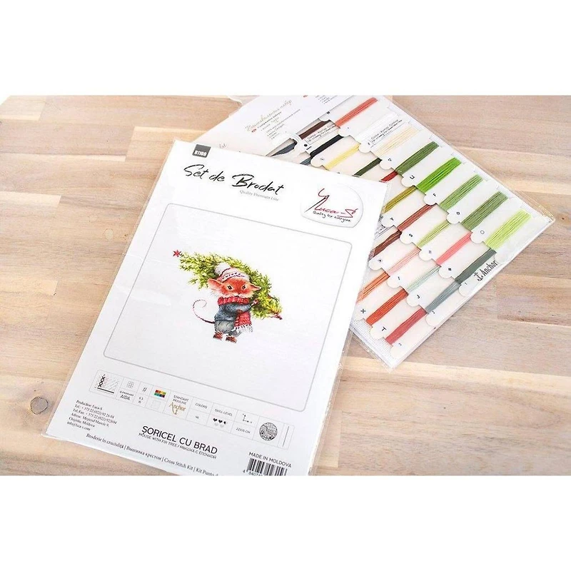 Luca-s Mouse With Fir Tree Counted Cross Stitch Kit
