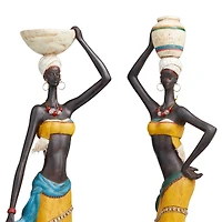 Handmade Polystone African Women Inspired Sculpture Set