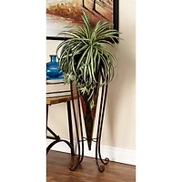Brown Metal Rustic Planter with Curved Legs Set