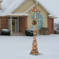 60" Pre-Lit Champagne Vine Lamppost