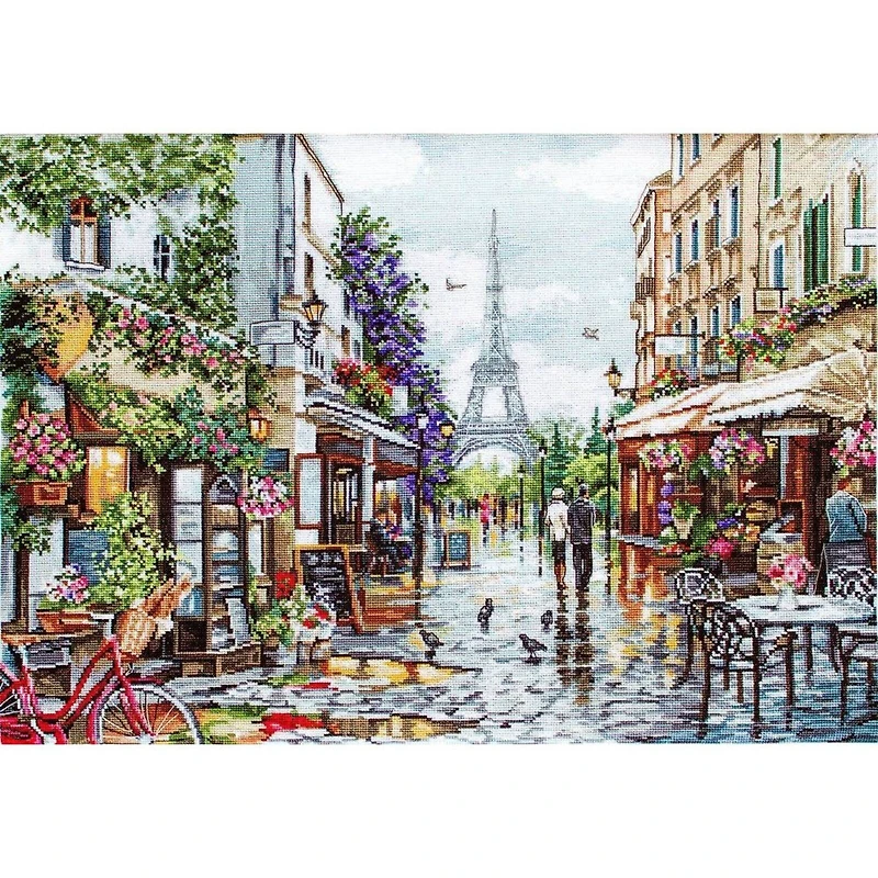 Luca-s Paris In Flowers Counted Cross Stitch Kit