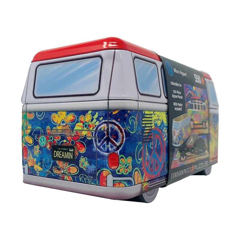 VW Wave Hopper Collectible Bus-Shaped Tin Puzzle: 550 Pcs