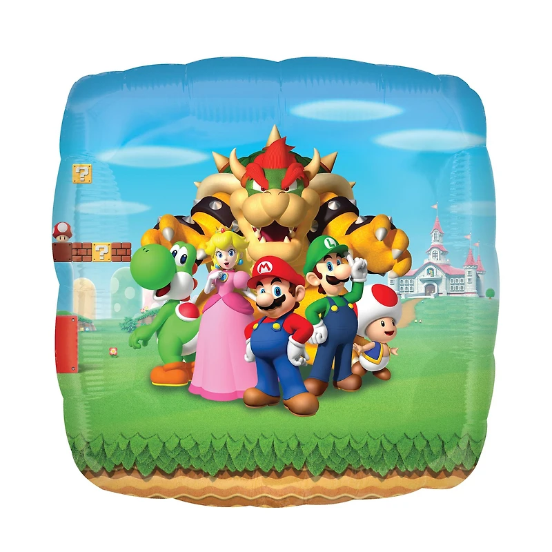 28" Square Mario Bros Foil Balloon