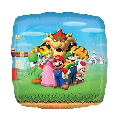 28" Square Mario Bros Foil Balloon