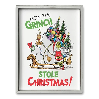The Grinch Stole Christmas 18" x 24" Dr. Seuss White Framed Print