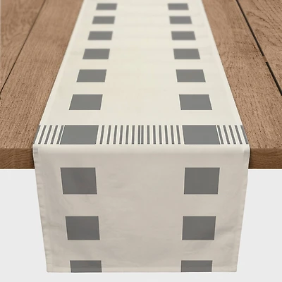 90" Striped Dashed Lines Poly Twill Table Runner