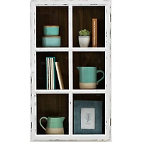 Hello Honey® 3ft. Antique White Wood Wall Cabinet with 3 Shelves