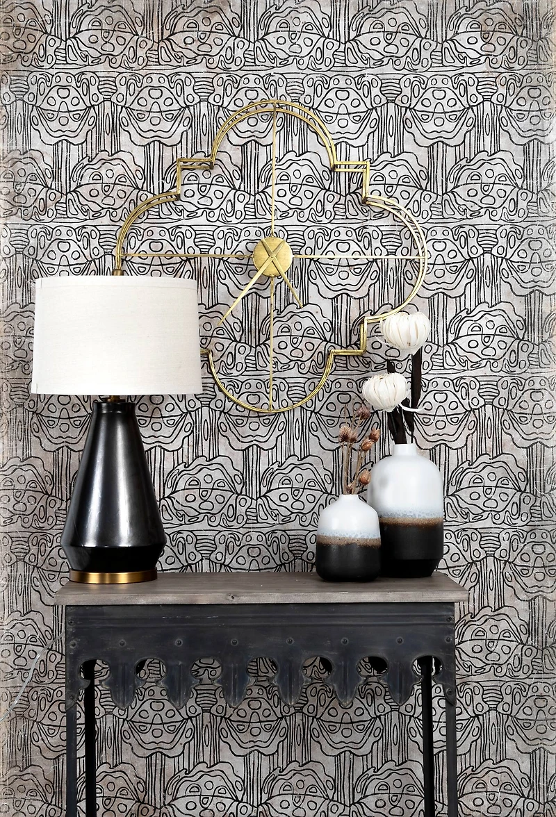 Hello Honey® 36" Rustic Farmhouse Metal Console Table with Solid Wood Top