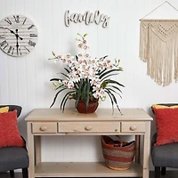 30" Silk Cymbidium Arrangement with Decorative Vase