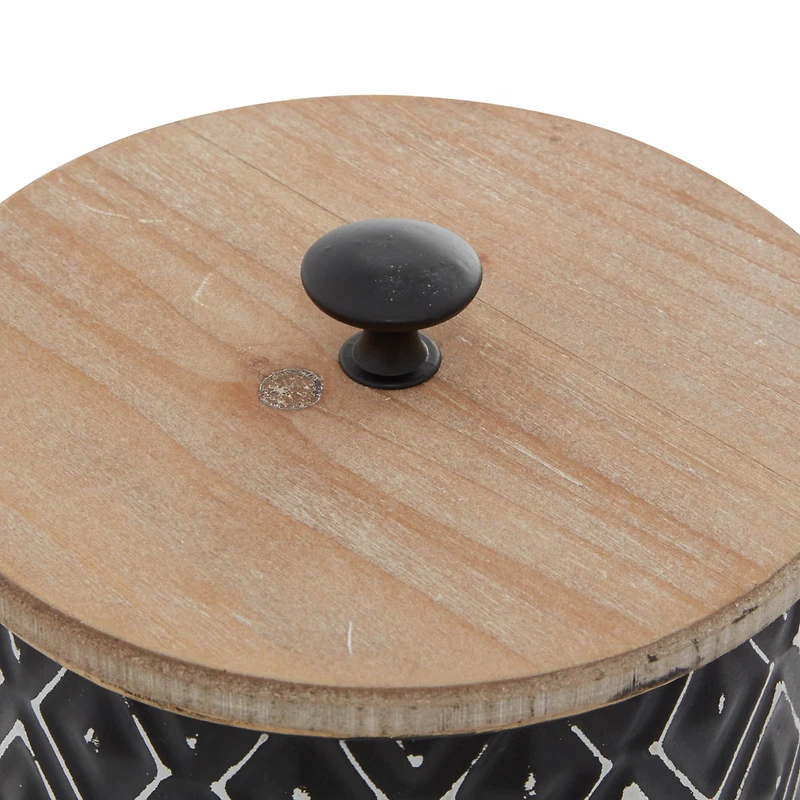 Black Metal Farmhouse Decorative Jar Set